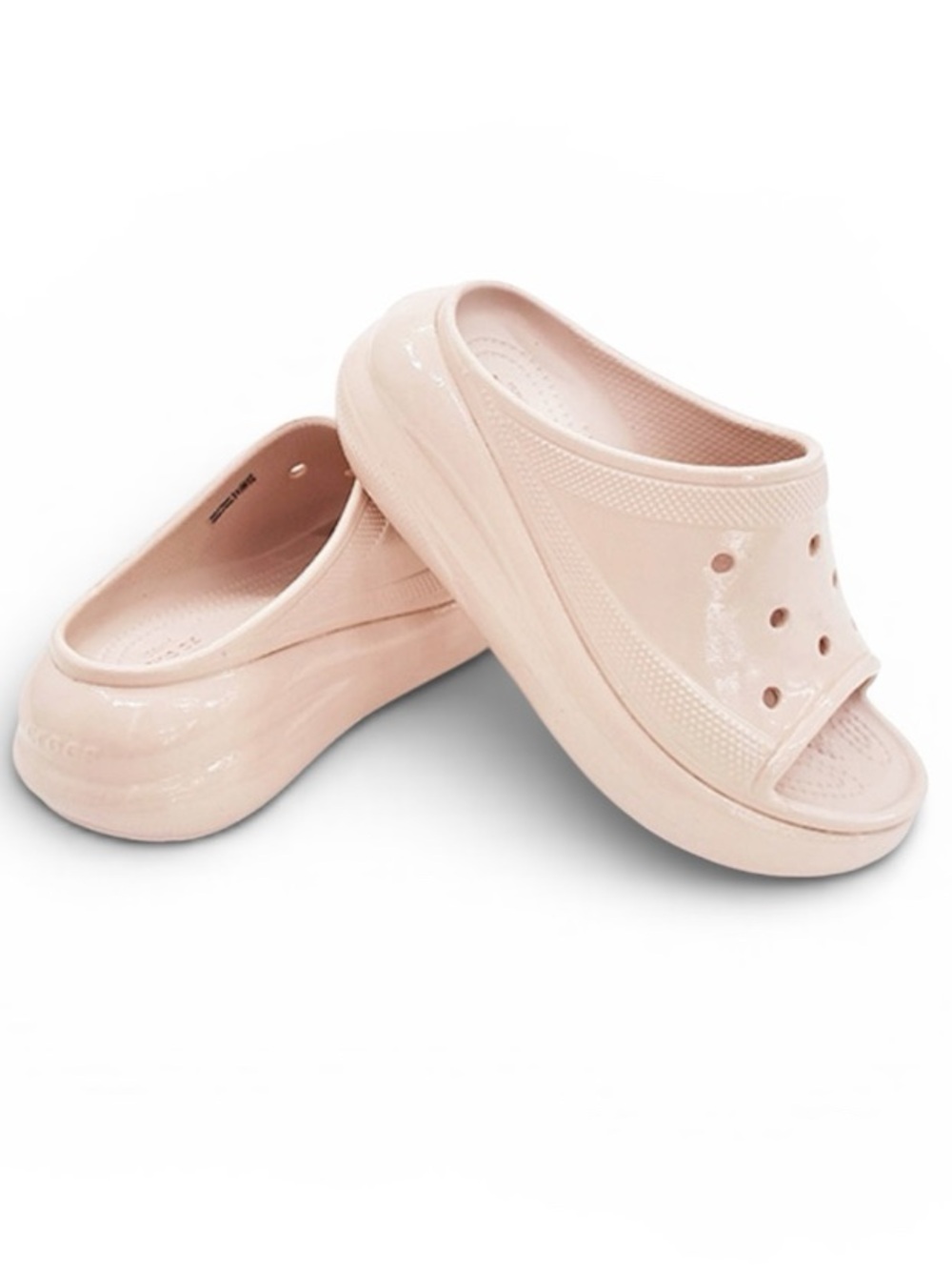 Crocs Crush High Shine Slide Slippers 209648 Baby Pink M 5 W US 7